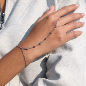 Bracelet De Main Pour Femme Daily Round Zircon, Léger, En Acier Inoxydable, Imperméable Et Anti-Ternissement h5 Image7