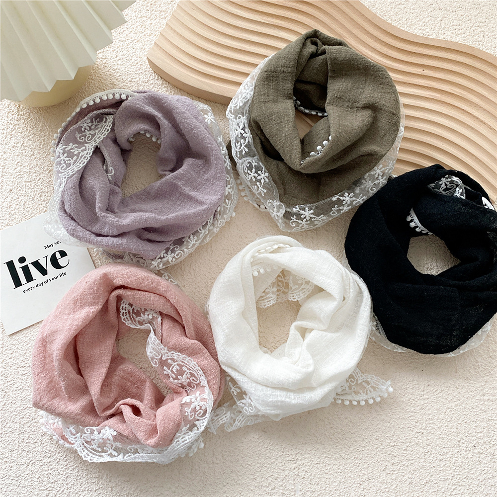 Magnifiques Foulards D'Été En Coton Tissé Et Dentelle Pour Femmes h5Image4