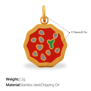 Pendentif Unisexe Simple Series Daily De Forme Irrégulière En Forme De Piment, En Acier Inoxydable Étanche, Couleur Or h5