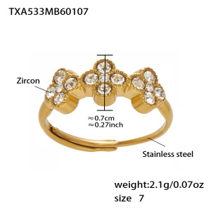 Ensembles De Bijoux Pour Femmes En Acier Inoxydable Doré, Ornés De Zircon Trèfle Délicat, Imperméables Et Anti-Ternissement h5 