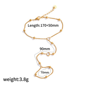 Chaîne De Poignet Ronde Pour Femme En Acier Inoxydable Étanche Couleur Or h5 