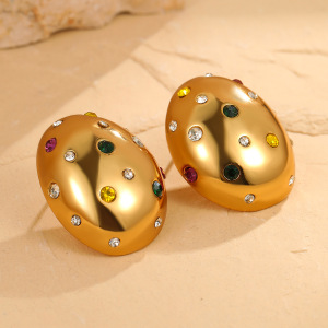Boucles D'Oreilles Puces Élégantes En Forme De Goutte, En Acier Inoxydable Imperméable Et Plaqué Or 18 Carats, Pour Femme. h5 Image3