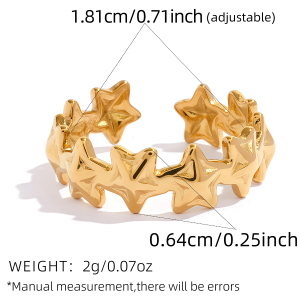 Bagues Tendance Rétro Simples Daily Star En Acier Inoxydable Étanche Couleur Or Pour Femmes h5