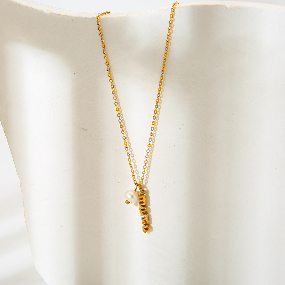 Colliers Pendentifs Décontractés Pour Femmes, En Acier Inoxydable Étanche, Couleur Or Image3