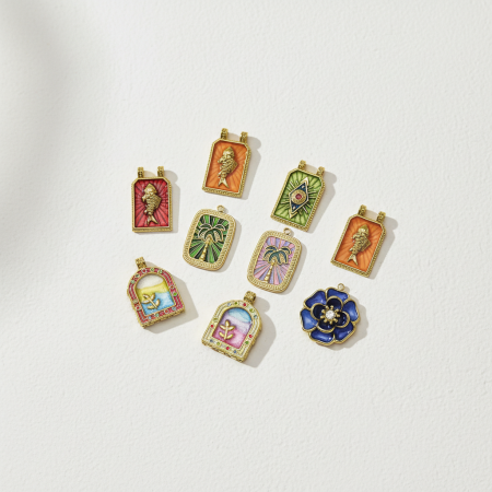 Pendentif classique pour femme en acier inoxydable étanche, motif tarot (1 pièce)