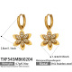 TXF545 - Boucles d'oreilles fleur double couche dorées Image3