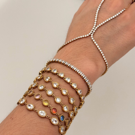 Bracelets de perles luxueux pour femmes, en acier inoxydable, couleur or, avec perles de zircon et étanchéité. 2