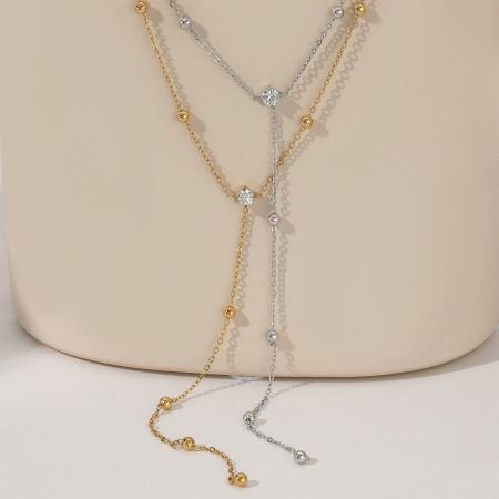 Colliers pendentifs pour femmes en acier inoxydable, couleur or, aux lignes délicates et étanches 2