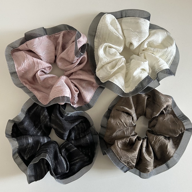 Chouchous Pour Femmes En Tissu Uni Uni De La Collection Rétro Simple Series Image2
