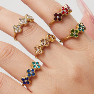 Ensembles De Bijoux Pour Femmes En Acier Inoxydable Doré, Ornés De Zircon Trèfle Délicat, Imperméables Et Anti-Ternissement h5 Image4