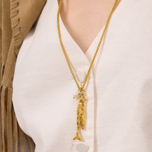 Colliers Pendentifs Pour Femmes Luster Fish En Acier Inoxydable Couleur Or, Imperméables Et Anti-Ternissement h5 Image4