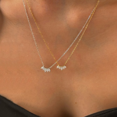 Colliers pendentifs pour femmes en acier inoxydable, couleur or, avec zircon et motif floral simple