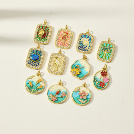 Pendentif femme DIY en acier inoxydable étanche couleur or, motif animal (1 pièce) 2