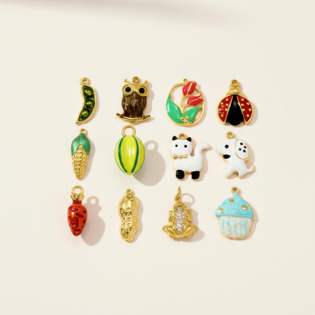 Pendentif Femme Étanche En Acier Inoxydable, Motif Aliments Et Animaux Naturels (1 Pièce)