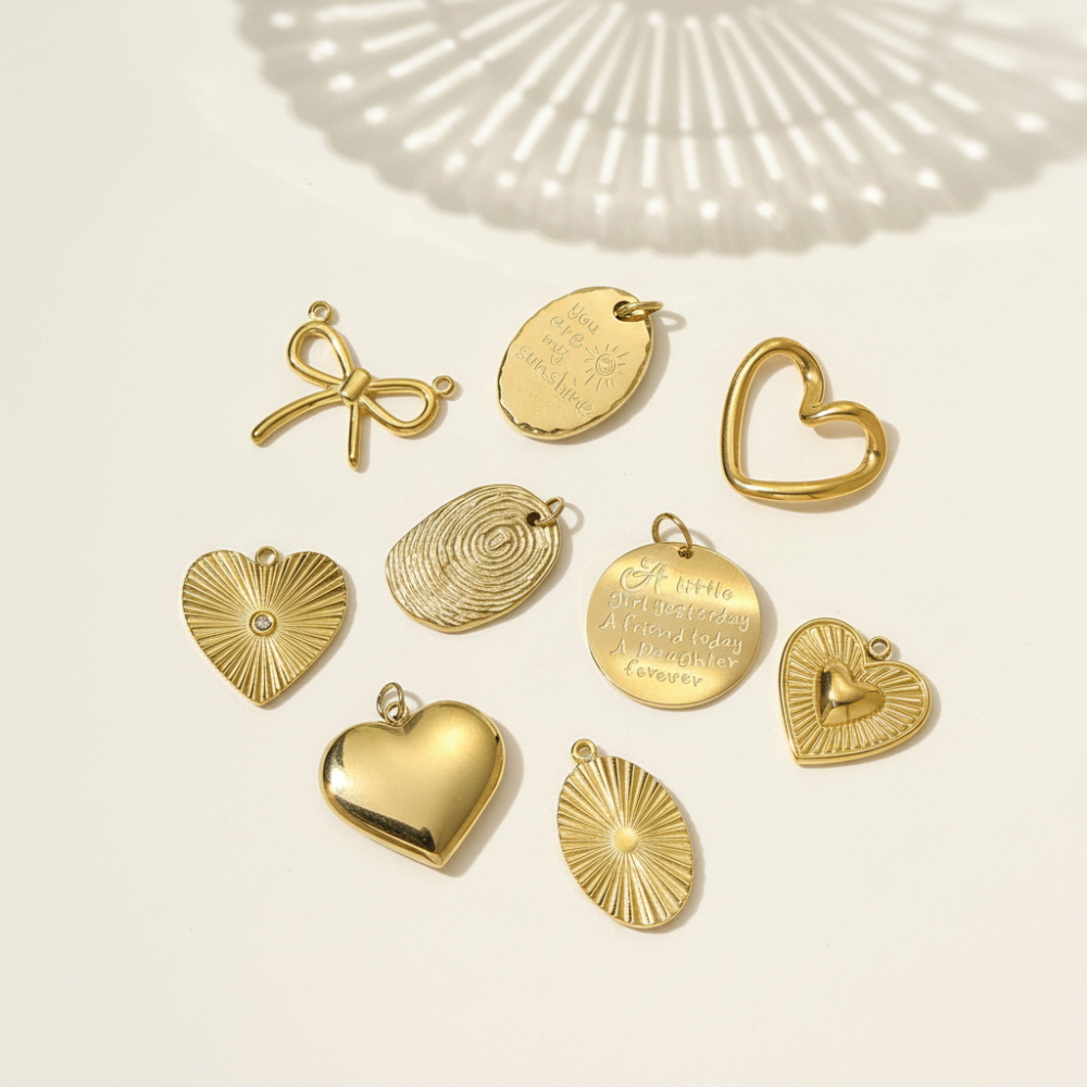 Pendentif Élégant En Forme De Cœur, En Acier Inoxydable Étanche, Couleur Or, Pour Femme (1 Pièce) Image3