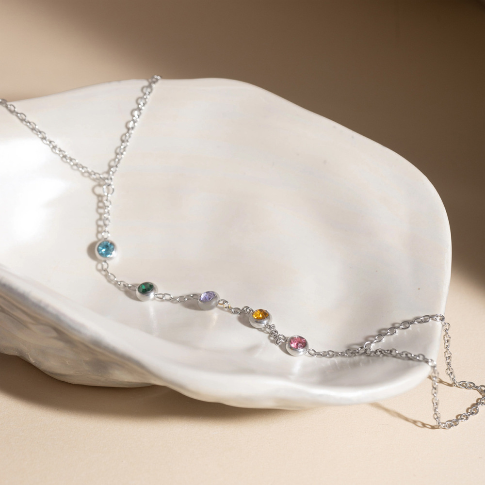 Bracelet De Main Pour Femme Daily Round Zircon, Léger, En Acier Inoxydable, Imperméable Et Anti-Ternissement Image4