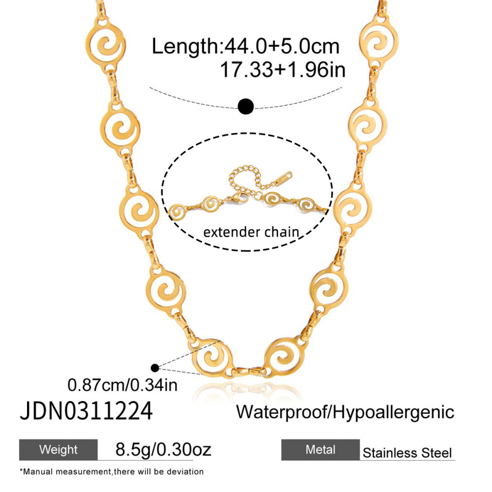 Colliers À Maillons Pour Femmes En Acier Inoxydable Doré, Imperméables Et Anti-Ternissement, De La Série Fish&Thread Image2