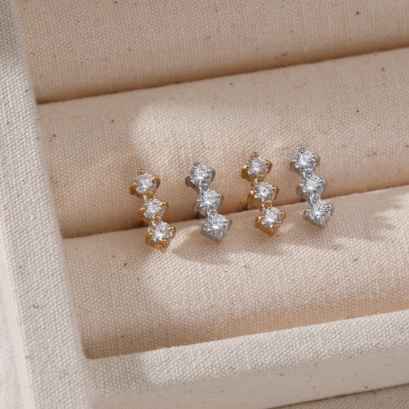 Boucles d'oreilles puces pour femmes, simples et rondes, en acier inoxydable, étanches, couleur or, avec zircon.