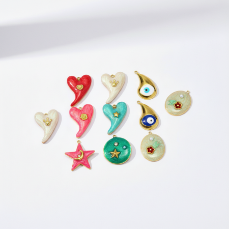 Pendentif femme DIY en forme de goutte, en acier inoxydable étanche, couleur or (1 pièce) 2