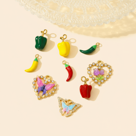 Pendentif femme Vivid Chili en acier inoxydable étanche couleur or (1 pièce) 2