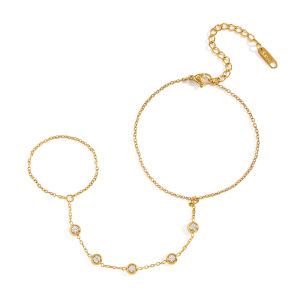 Chaîne Simple En Acier Inoxydable Étanche Couleur Or Avec Zircon Pour Femme h5 Image5