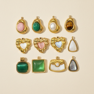 Pendentif Rétro En Pierres Naturelles Pour Femme, 1 Pièce h5 Image3