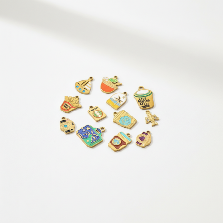 Pendentif femme Simple Series DIY Foods en acier inoxydable étanche couleur or (1 pièce)