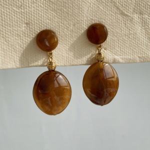 Boucles D'Oreilles Pendantes Rétro En Résine Pour Femmes h5 Image3