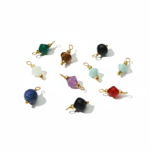 Pendentifs Femme Rétro Géométriques En Pierres Naturelles Couleur Or h5 Image3