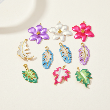 Pendentif femme étanche en acier inoxydable et plante naturelle (1 pièce)
