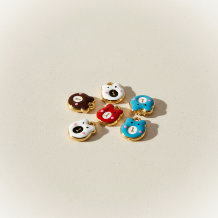 Pendentifs pour femmes en acier titane, couleur or, en forme d'ours mignon, étanches et anti-ternissement
