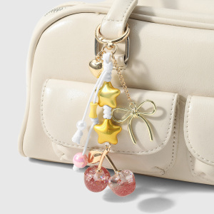 Breloques De Sac Délicates En Résine En Forme De Cœur, D'Étoile, De Cerise Et De Fraise Pour Femmes h5 Image5