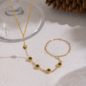 Chaîne De Poignet Pour Femme En Acier Inoxydable Étanche Couleur Or Avec Zircon, Collection Simple Series h5 Image3