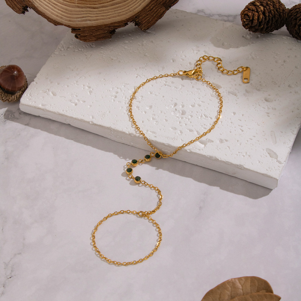 Chaîne Simple En Acier Inoxydable Étanche Couleur Or Avec Zircon Pour Femme Image3