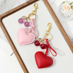Breloques De Sac Pour Femme En Résine Cerise Unie, Forme Cœur Classique h5 Image3