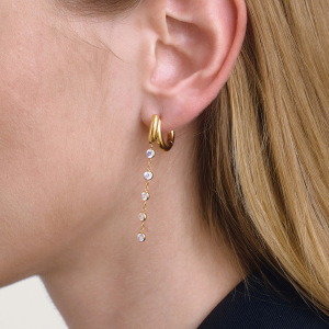 Boucles D'Oreilles De Soirée Pour Femmes, Ornées De Magnifiques Pompons, En Acier Inoxydable Doré Et Zircon, Imperméables Et Anti-Ternissement. h5 Image3