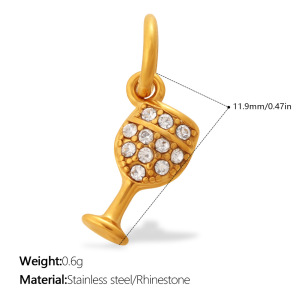 Pendentif Unisexe Simple Series Daily De Forme Irrégulière En Acier Inoxydable Étanche Couleur Or Et Strass h5