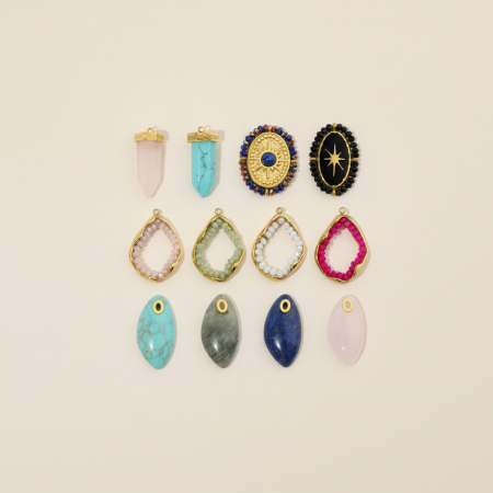 Pendentif pour femme en pierres naturelles de forme irrégulière, 1 pièce 2