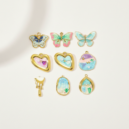 Pendentif papillon classique pour femme, en acier inoxydable étanche, couleur or (1 pièce)