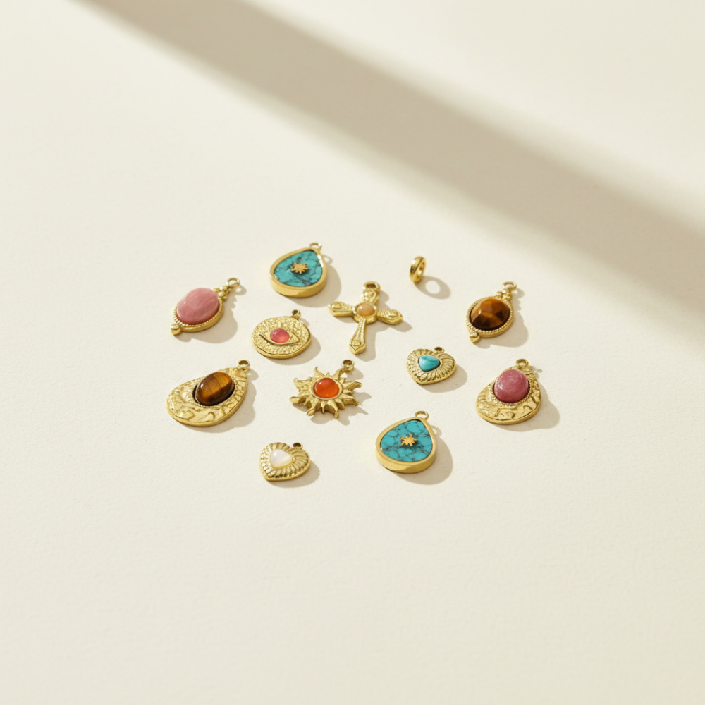 Pendentif Classique En Pierres Naturelles Pour Femme, 1 Pièce h5Image3