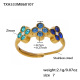 Bague en zircon bleu TXA533 - Taille 7 Image4