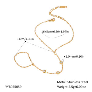 Chaîne Décontractée En Acier Inoxydable Étanche Couleur Or Avec Zircon Pour Femme h5 