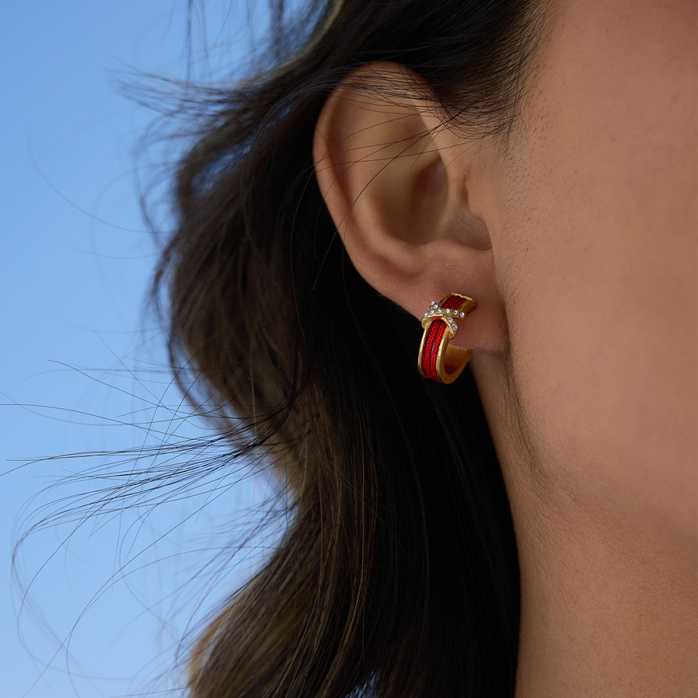Boucles D'Oreilles Créoles Pour Femmes En Acier Inoxydable Doré, Multicolores Et Résistantes À L'Eau Et Au Ternissement. Image5