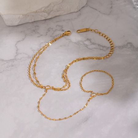 Chaîne simple en acier inoxydable étanche couleur or pour femme 2