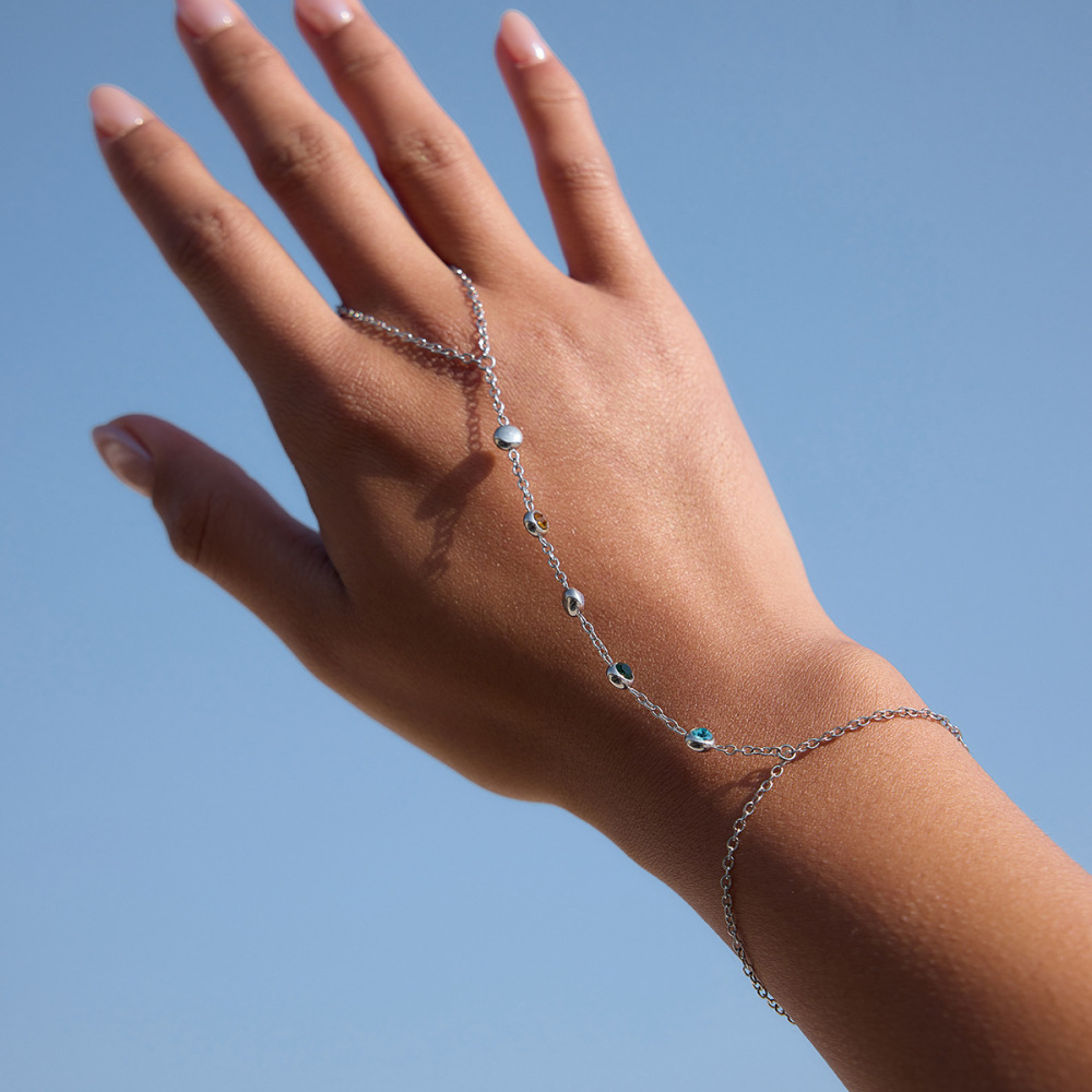Bracelet De Main Pour Femme Daily Round Zircon, Léger, En Acier Inoxydable, Imperméable Et Anti-Ternissement Image6