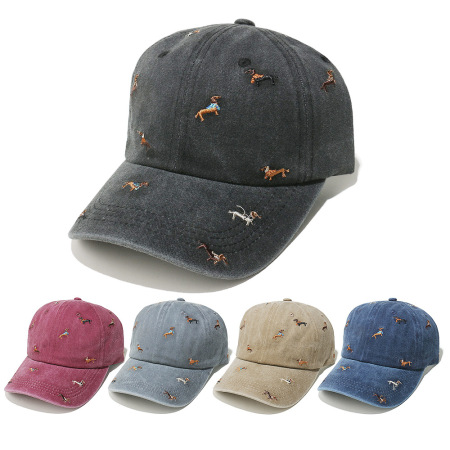 Casquette de baseball pour femme avec broderie chien mignon