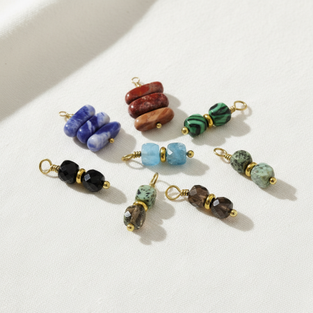Pendentifs pour femmes en perles rétro et pierres naturelles, 1 pièce