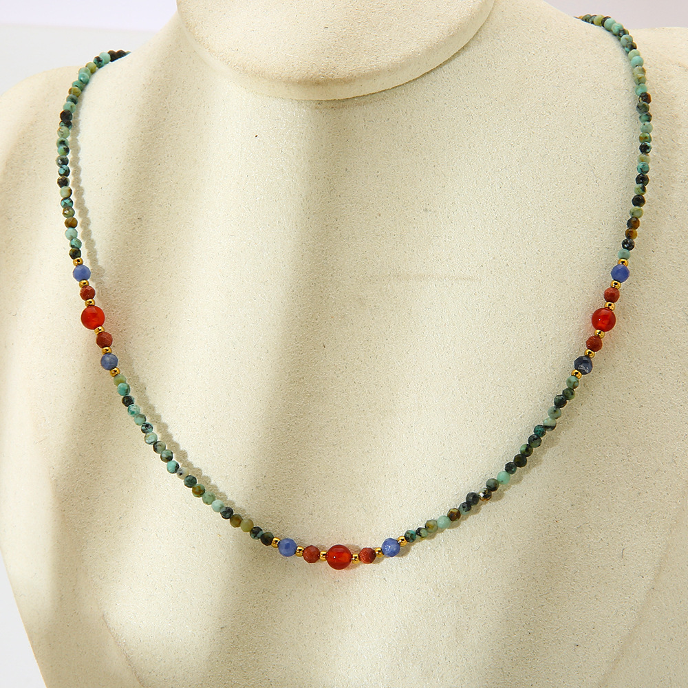 Colliers De Perles Rétro Pour Femmes, En Perles Classiques Et Pierres Naturelles Couleur Or Image4