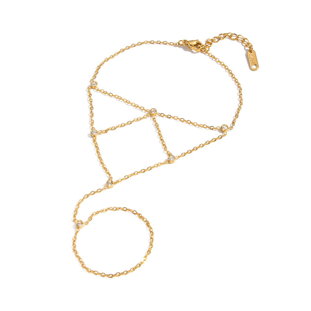 Chaîne Élégante En Acier Inoxydable Étanche Couleur Or Avec Zircon Pour Femme Image5