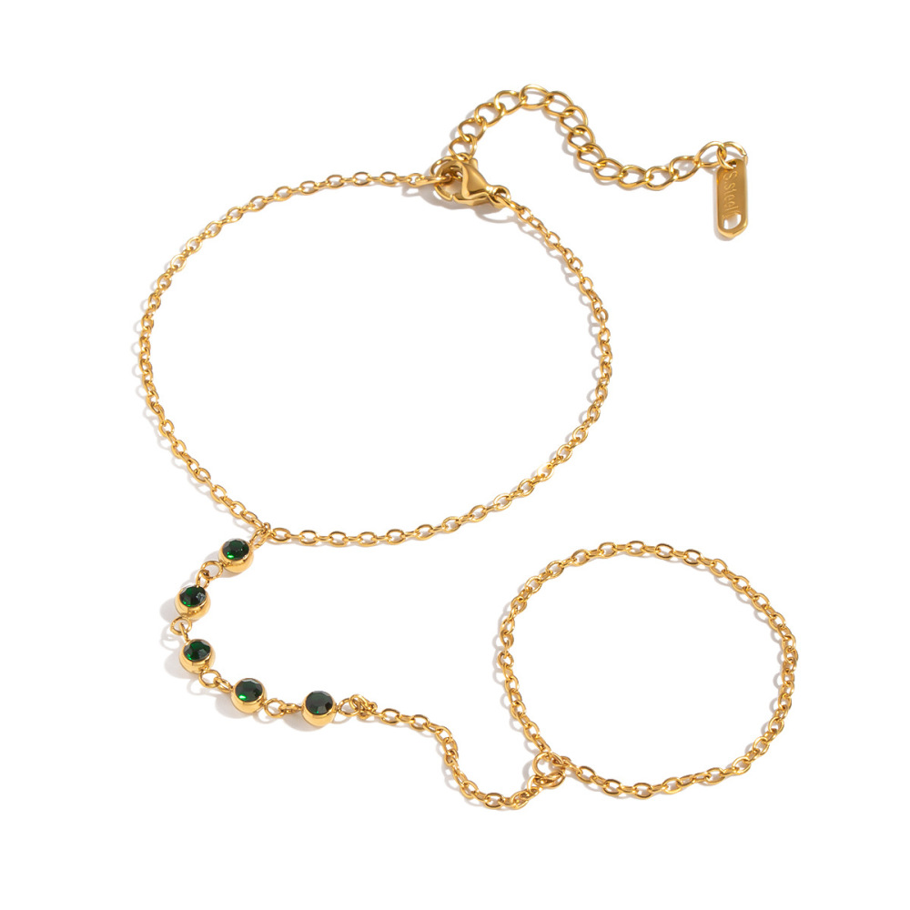 Chaîne Simple En Acier Inoxydable Étanche Couleur Or Avec Zircon Pour Femme Image5